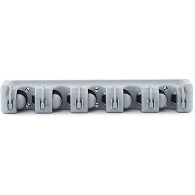 ForHauz Broom Holder with 5 Holding Positions & 6 Hooks, Easy Wall Mount Storage for Organizing Garage or Closet ForHauz Broom Holder with 5 Holding Positions & 6 Hooks, Easy Wall Mount Storage for Organizing Garage or Closet