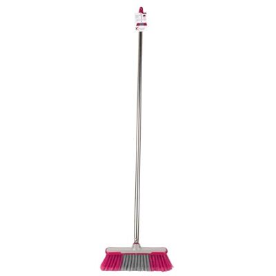 Kleeneze KL062437EU Soft Bristle Broom Removes Dirt & Dust, Scratch Free Bristles, Extra Long 1.2 M Handle, Stainless Steel, For Hard Floors, Kitchen/Bathroom Sweeping, Compact Head, Pink/Grey Kleeneze KL062437EU Soft Bristle Broom Removes Dirt & Dust, Scratch Free Bristles, Extra Long 1.2 M Handle, Stainless Steel, For Hard Floors, Kitchen/Bathroom Sweeping, Compact Head, Pink/Grey