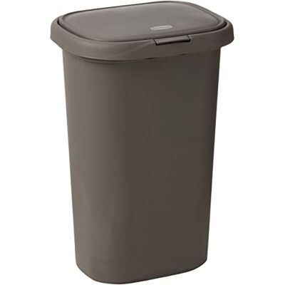 Rubbermaid Spring Top Kitchen Bathroom Trash Can with Lid, 13 Gallon Gray Plastic Garbage Bin, 49.2-liter Rubbermaid Spring Top Kitchen Bathroom Trash Can with Lid, 13 Gallon Gray Plastic Garbage Bin, 49.2-liter