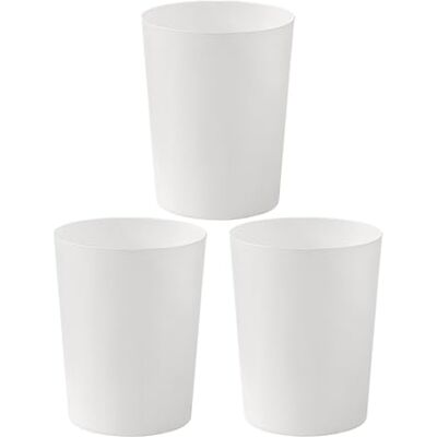 Cetomo 7.2L*3 Plastic Waste Paper Bin, Trash Can, Small Bins, Bedroom Bin, Round Waste Basket for Kitchen Rooms, Nesting, Matte, Frosted, Minimalist, Open Top, White, 7.2L(3 Pack) Cetomo 7.2L*3 Plastic Waste Paper Bin, Trash Can, Small Bins, Bedroom Bin, Round Waste Basket for Kitchen Rooms, Nesting, Matte, Frosted, Minimalist, Open Top, White, 7.2L(3 Pack)
