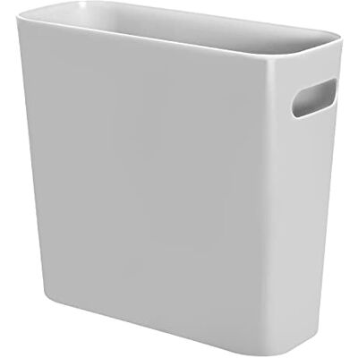 Youngever 5.5L Slim Trash Can, Re-usable 5.5L Plastic Garbage Container Bin, Small Trash Bin with Handles for Home Office, Living Room, Study Room, Kitchen, Bathroom (Grey) Youngever 5.5L Slim Trash Can, Re-usable 5.5L Plastic Garbage Container Bin, Small Trash Bin with Handles for Home Office, Living Room, Study Room, Kitchen, Bathroom (Grey)