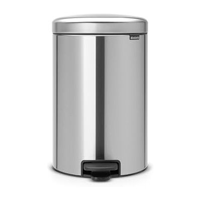 Brabantia NewIcon Pedal Bin 20L (Matt Steel) Soft-Closure Rubbish Bin with Removable Inner Bucket + Free Bin Bags Brabantia NewIcon Pedal Bin 20L (Matt Steel) Soft-Closure Rubbish Bin with Removable Inner Bucket + Free Bin Bags