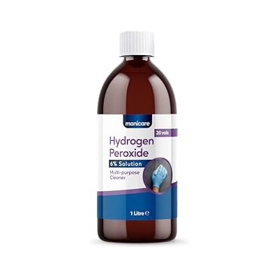 Monicare Hydrogen Peroxide 6% Household Cleaning Solution for Laundry Pre-Treatment, Stain Removal, Fabric Care & Hard Surface Cleaning 1L Monicare Hydrogen Peroxide 6% Household Cleaning Solution for Laundry Pre-Treatment, Stain Removal, Fabric Care & Hard Surface Cleaning 1L