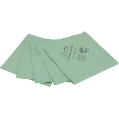 Vileda Professional ,Recycled microfibre cloth r-MicronQuick,Green,5pcs Vileda Professional ,Recycled microfibre cloth r-MicronQuick,Green,5pcs