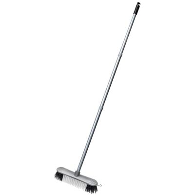 Addis Indoor Plastic Sweeping broom with Soft Nylon bristles & 3pcs easy assemble Metal handle, Metallic Grey Addis Indoor Plastic Sweeping broom with Soft Nylon bristles & 3pcs easy assemble Metal handle, Metallic Grey