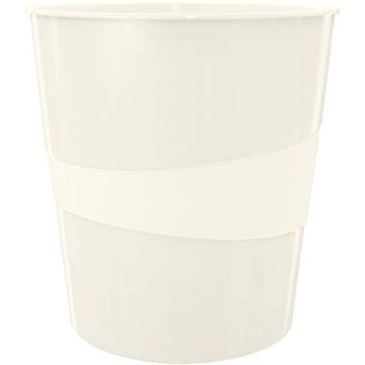 Leitz WOW 52781001 Waste Paper Bin, 15 Litres, Plastic, White, Pack of 6 Leitz WOW 52781001 Waste Paper Bin, 15 Litres, Plastic, White, Pack of 6