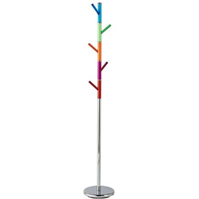 Premier Housewares Coat Stand with Acrylic Pegs Chrome/Multi-Coloured, H173 x W29 x D29cm Premier Housewares Coat Stand with Acrylic Pegs Chrome/Multi-Coloured, H173 x W29 x D29cm
