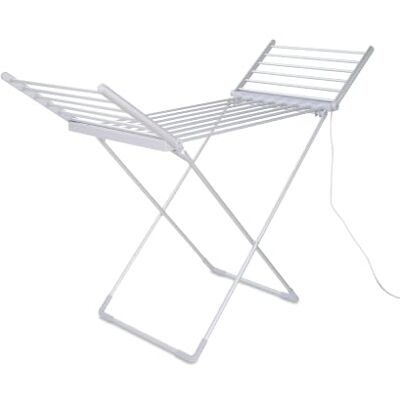 Tower Heated Winged Clothes Airer with Thermal Cover, Low-Energy Dryer, 12.6m Drying Space, Foldable, Compact Design, 15kg Capacity, 230W, Silver Tower Heated Winged Clothes Airer with Thermal Cover, Low-Energy Dryer, 12.6m Drying Space, Foldable, Compact Design, 15kg Capacity, 230W, Silver