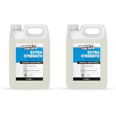 Chemical Trade Store – White Vinegar 2 x 5L – Natural Multi-Purpose Cleaner for Descaling, Windows, & Household Use – Eco Cleaning Solution Chemical Trade Store – White Vinegar 2 x 5L – Natural Multi-Purpose Cleaner for Descaling, Windows, & Household Use – Eco Cleaning Solution