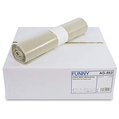 Funny Type 60 Regenerated LDPE Bin Bags 120 L (1 Roll of 250 Bags) Transparent Funny Type 60 Regenerated LDPE Bin Bags 120 L (1 Roll of 250 Bags) Transparent