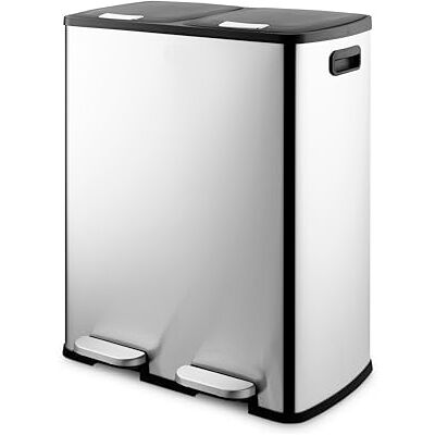 Swan 60L Recycling Pedal Bin Steel Swan 60L Recycling Pedal Bin Steel