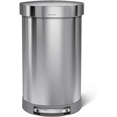 simplehuman CW2030 45L Semi-Round Kitchen Pedal Bin, Silent Soft Close Lid, Strong Wide Pedal, Fingerprint-Proof, Brushed Stainless Steel, W 40.0cm x H 67.0cm x D 36.0cm simplehuman CW2030 45L Semi-Round Kitchen Pedal Bin, Silent Soft Close Lid, Strong Wide Pedal, Fingerprint-Proof, Brushed Stainless Steel, W 40.0cm x H 67.0cm x D 36.0cm