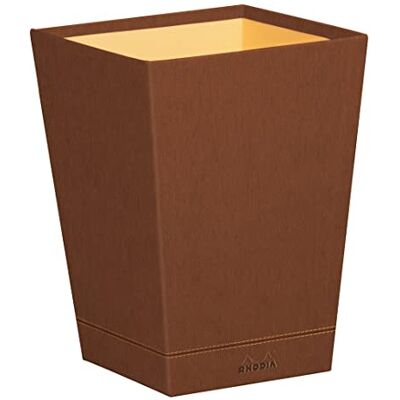 Clairefontaine RHODIA 194616C Copper Waste Paper Bin 24x24x32 cm Orange Saddle Stitching Faux Leather Exterior Home Office Collection Rhodiarama Office Organization & Designer Storage Clairefontaine RHODIA 194616C Copper Waste Paper Bin 24x24x32 cm Orange Saddle Stitching Faux Leather Exterior Home Office Collection Rhodiarama Office Organization & Designer Storage