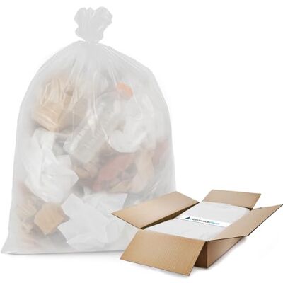 Nationwide Paper Extra Strong Clear Bin Bags 200 Pcs Refuse Sacks Everyday Commercial Trash Bags-18x29x39 Inches Nationwide Paper Extra Strong Clear Bin Bags 200 Pcs Refuse Sacks Everyday Commercial Trash Bags-18x29x39 Inches