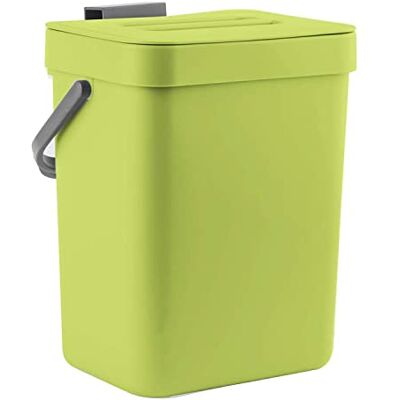 LALASTAR Food Waste Basket Bin for Kitchen, Small Countertop Compost Bin with Lid, Odor-Free Food Scrap Container, Wall Mounted Garbage Can, 3L/0.8 Gal, Green LALASTAR Food Waste Basket Bin for Kitchen, Small Countertop Compost Bin with Lid, Odor-Free Food Scrap Container, Wall Mounted Garbage Can, 3L/0.8 Gal, Green