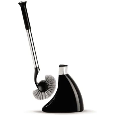 simplehuman BT1084 Toilet Brush with Holder, Stiff Outer Bristles, Drip-Free Design, Easy to Store, Removable Brush Head, Stainless Steel Rod, Black Plastic simplehuman BT1084 Toilet Brush with Holder, Stiff Outer Bristles, Drip-Free Design, Easy to Store, Removable Brush Head, Stainless Steel Rod, Black Plastic