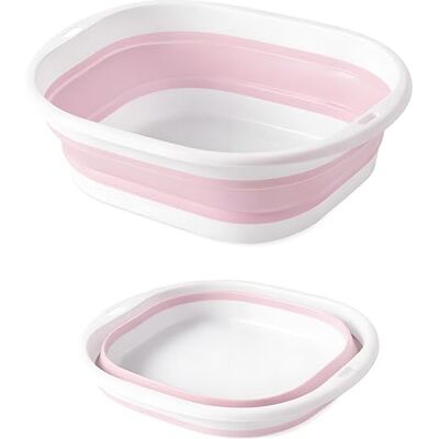 Lafefe Thickened Collapsible Washing Up Bowl, Portable Folding Wash Basin with Handles, Space Saving Camping Sink Multipurpose for Camping, Caravan, Kitchen & Travel(Pink, 9L) Lafefe Thickened Collapsible Washing Up Bowl, Portable Folding Wash Basin with Handles, Space Saving Camping Sink Multipurpose for Camping, Caravan, Kitchen & Travel(Pink, 9L)