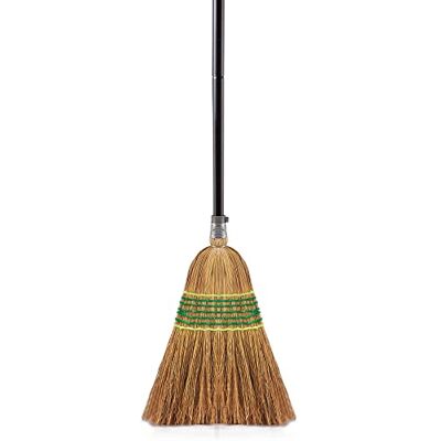 Yocada Heavy-Duty Corn Broom Commercial Indoor Outdoor Broom 59.8" Tall Perfect for Courtyard Garage Lobby Mall Market Floor Home Office Leaves Stone Dust Rubbish Yocada Heavy-Duty Corn Broom Commercial Indoor Outdoor Broom 59.8" Tall Perfect for Courtyard Garage Lobby Mall Market Floor Home Office Leaves Stone Dust Rubbish