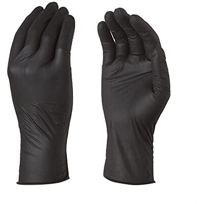 TOUCHGUARD Disposable Black Sensitive Gloves Latex and Powder Free Multi-Purpose Food Grade Gloves Box of 100 Size M TOUCHGUARD Disposable Black Sensitive Gloves Latex and Powder Free Multi-Purpose Food Grade Gloves Box of 100 Size M