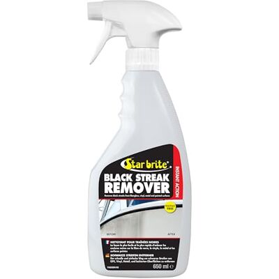 STAR BRITE Instant Black Streak Remover Dissolve Grease, Oil, Smoke & Exhaust Stains on Fiberglass, Vinyl, Metal, Plastic & Painted Surfaces Spray On, Wipe Off STAR BRITE Instant Black Streak Remover Dissolve Grease, Oil, Smoke & Exhaust Stains on Fiberglass, Vinyl, Metal, Plastic & Painted Surfaces Spray On, Wipe Off