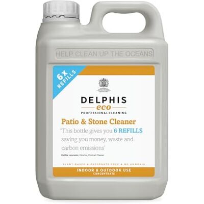 DELPHISECO Delphis Eco Patio & Stone Cleaner 2 Litre Refill Indoor & Outdoor Use Eco Friendly Patio Cleaner Removes deep stains, moss, algae, black spots, lichen grease, soot, limescale, rust & more DELPHISECO Delphis Eco Patio & Stone Cleaner 2 Litre Refill Indoor & Outdoor Use Eco Friendly Patio Cleaner Removes deep stains, moss, algae, black spots, lichen grease, soot, limescale, rust & more