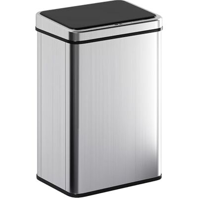 HOMCOM 40L Sensor Bin with Quiet Soft-Close Lid, Automatic Touchless Motion Sensor Kitchen Bin with Fingerprint Resistant Stainless Steel for Hygienic Gyms, Home Office, Assembly Required, Silver Tone HOMCOM 40L Sensor Bin with Quiet Soft-Close Lid, Automatic Touchless Motion Sensor Kitchen Bin with Fingerprint Resistant Stainless Steel for Hygienic Gyms, Home Office, Assembly Required, Silver Tone