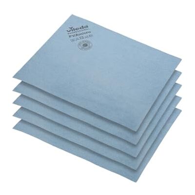 Vileda Professional vileda PVA Micro Cloth, Blue, Pack of 5 Vileda Professional vileda PVA Micro Cloth, Blue, Pack of 5