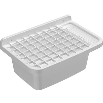 Adventa PP Resin Tub with Grid, Wall Fixing, with Siphon and Drain, Acid Resistant for Common Use, Laundry, Garage, Outdoor, 60L x 40W x 25H cm, White Adventa PP Resin Tub with Grid, Wall Fixing, with Siphon and Drain, Acid Resistant for Common Use, Laundry, Garage, Outdoor, 60L x 40W x 25H cm, White