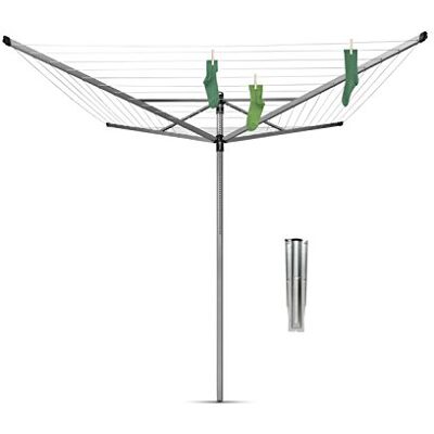 Brabantia Lift-O-Matic Clothes Line, Metallic Grey, 60m Brabantia Lift-O-Matic Clothes Line, Metallic Grey, 60m