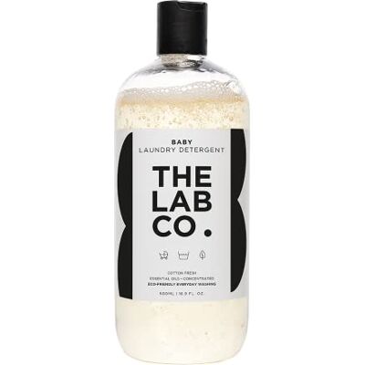 The Lab Co. Baby Wash Liquid Laundry Detergent for washing machines and hand washing. Fresh cotton fragrance. Plant Based. Non-Bio. 500ml size for up to 32 washes. The Lab Co. Baby Wash Liquid Laundry Detergent for washing machines and hand washing. Fresh cotton fragrance. Plant Based. Non-Bio. 500ml size for up to 32 washes.
