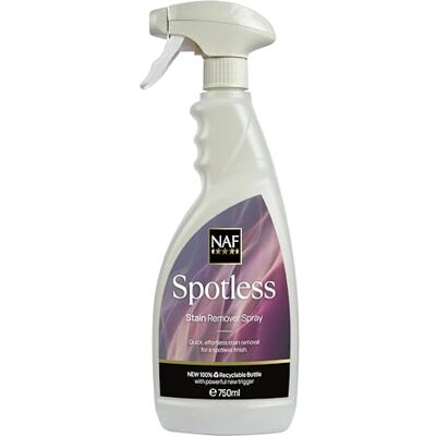 NAF Spotless Spray for Horses & Ponies – Waterless Horse Stain Remover – Removes Stable, Grass & Sweat Marks – No Rinse Coat Cleaning Spray NAF Spotless Spray for Horses & Ponies – Waterless Horse Stain Remover – Removes Stable, Grass & Sweat Marks – No Rinse Coat Cleaning Spray