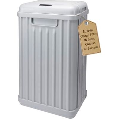 SENSIOHOME 50 Litre Large Waterproof Motion Sensor Trash Can Dust Bin with Auto Lid, Ozone Function Helps Neutralise Bacteria, Bedroom Bathroom Living Room Office, Grey SENSIOHOME 50 Litre Large Waterproof Motion Sensor Trash Can Dust Bin with Auto Lid, Ozone Function Helps Neutralise Bacteria, Bedroom Bathroom Living Room Office, Grey
