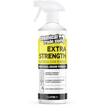 Chemical Trade Store Mattress Stain Remover Spray 1L Active Oxygen Cleaner for Mattresses, Bedding & Upholstery Removes Sweat, Urine, Blood & General Stains Chemical Trade Store Mattress Stain Remover Spray 1L Active Oxygen Cleaner for Mattresses, Bedding & Upholstery Removes Sweat, Urine, Blood & General Stains