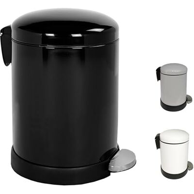 FurnitureXtra ™ Classic Style Powder Coated Soft Close Pedal Bin, Plastic Inner bucket, Metal Lid, 3L(Black) FurnitureXtra ™ Classic Style Powder Coated Soft Close Pedal Bin, Plastic Inner bucket, Metal Lid, 3L(Black)