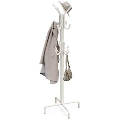 Simple Houseware Standing Coat and Hat Hanger Organizer Rack, 12 Hooks White Simple Houseware Standing Coat and Hat Hanger Organizer Rack, 12 Hooks White