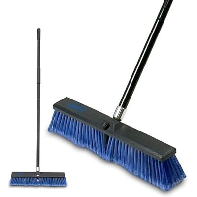 Addis Outdoor Broom & Patio Brush – Heavy Duty 45cm (17.7") Angled Head with Stiff Bristles Deck Driveway Garden & Yard Sweeping Brush Large Push Broom for Concrete Tile Wooden Floors, Blue Black Addis Outdoor Broom & Patio Brush – Heavy Duty 45cm (17.7") Angled Head with Stiff Bristles Deck Driveway Garden & Yard Sweeping Brush Large Push Broom for Concrete Tile Wooden Floors, Blue Black