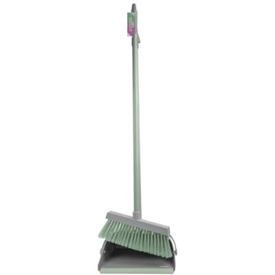 JVL Long Handle Lobby Dustpan and Brush Set – Commercial Upright Broom and Pan, Stand Up Floor Sweeper Set, Grey JVL Long Handle Lobby Dustpan and Brush Set – Commercial Upright Broom and Pan, Stand Up Floor Sweeper Set, Grey