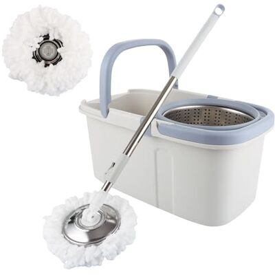ASelected Spin Mop And Bucket Set 360° Spin Mop For Cleaning Floors Stainless Steel Handle Extendable Mop Floors With Reusable Pads Microfibrewet And Dry For Floor Cleaning, Hardwood(Khaki) ASelected Spin Mop And Bucket Set 360° Spin Mop For Cleaning Floors Stainless Steel Handle Extendable Mop Floors With Reusable Pads Microfibrewet And Dry For Floor Cleaning, Hardwood(Khaki)
