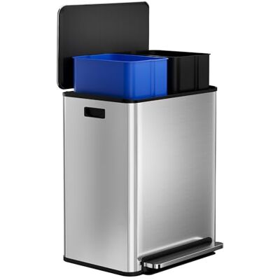 Garvee 60L Stainless Steel Kitchen Bin Double Pedal Bin for Home Office Restaurant Garvee 60L Stainless Steel Kitchen Bin Double Pedal Bin for Home Office Restaurant