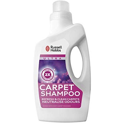 Russell Hobbs RHSMP103AB Double Concentrated 1L Carpet Shampoo in Alpine Fragrance Solutions, White Russell Hobbs RHSMP103AB Double Concentrated 1L Carpet Shampoo in Alpine Fragrance Solutions, White