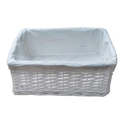 ARPAN Small White Wicker Storage & Hamper Basket with White Cloth Lining – Small Baskets for Xmas, Wedding, Confetti & Parties, Snack Basket ARPAN Small White Wicker Storage & Hamper Basket with White Cloth Lining – Small Baskets for Xmas, Wedding, Confetti & Parties, Snack Basket