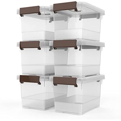 WYT Clear Storage Latch Box, 6 Pack Storage Organizer Bins with Latching Handle and Lids, 3.5 Quart WYT Clear Storage Latch Box, 6 Pack Storage Organizer Bins with Latching Handle and Lids, 3.5 Quart