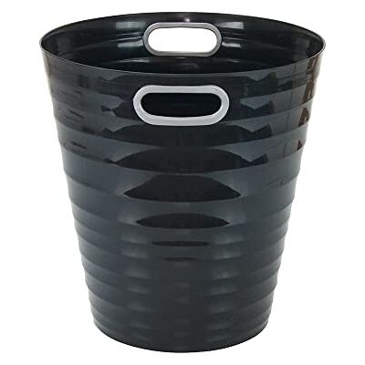 Waytex 931073 Office Bin Black Plastic Waste Paper Bin Modern Design for Office, Bedroom, Bathroom Capacity 12.5 L Colour Black Waytex 931073 Office Bin Black Plastic Waste Paper Bin Modern Design for Office, Bedroom, Bathroom Capacity 12.5 L Colour Black