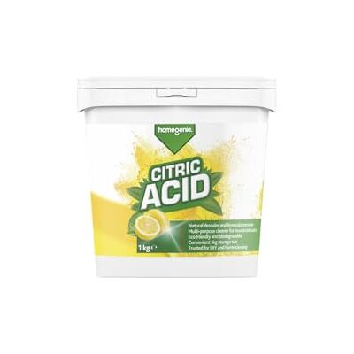 HomeGenie Citric Acid Powder 1kg Multi-Purpose Cleaning & Descaling Powder for Appliances, Bathrooms, Taps & Grout HomeGenie Citric Acid Powder 1kg Multi-Purpose Cleaning & Descaling Powder for Appliances, Bathrooms, Taps & Grout