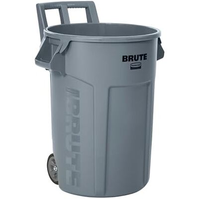 Rubbermaid Commercial Products Vented Wheeled Brute Container Large Heavy-Duty Waste Bin 167 l, Grey Rubbermaid Commercial Products Vented Wheeled Brute Container Large Heavy-Duty Waste Bin 167 l, Grey