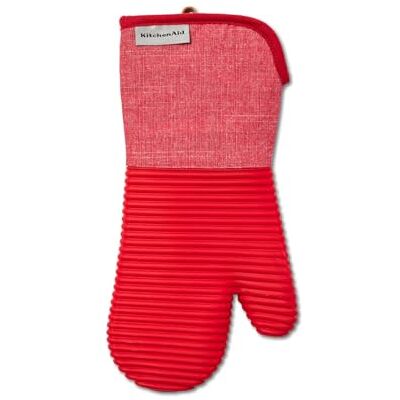 KitchenAid Ribbed Soft Silicone Oven Glove, Heat Resistant Oven Mitt Ideal for Cooking and Baking, Non-Slip Grip, Comfortable and Durable, Dishwasher Safe, Empire Red KitchenAid Ribbed Soft Silicone Oven Glove, Heat Resistant Oven Mitt Ideal for Cooking and Baking, Non-Slip Grip, Comfortable and Durable, Dishwasher Safe, Empire Red
