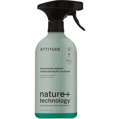 BIO SPECTRA ATTITUDE ATTITUDE All-Purpose Cleaner Spray, Made in Canada, Plant-Based Ingredients, EWG Verified, Streak Free, Ammonia Free, Removes Fingerprints, Dust and Dirt, Lavender & Rosemary, 770 mL BIO SPECTRA ATTITUDE ATTITUDE All-Purpose Cleaner Spray, Made in Canada, Plant-Based Ingredients, EWG Verified, Streak Free, Ammonia Free, Removes Fingerprints, Dust and Dirt, Lavender & Rosemary, 770 mL
