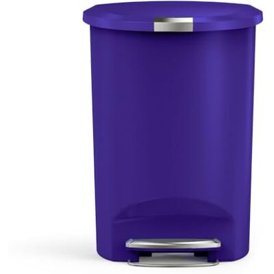 simplehuman Semi-Round Pedal Bin, 50L Kitchen Bin, Studio Edition, Pet-Proof Slide Lock, 150,000-Step Pedal, Lid Shox® Silent Close, Indigo Plastic simplehuman Semi-Round Pedal Bin, 50L Kitchen Bin, Studio Edition, Pet-Proof Slide Lock, 150,000-Step Pedal, Lid Shox® Silent Close, Indigo Plastic