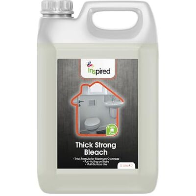 Inspired Thick Strong Bleach 5L Powerful Household Cleaner for Kitchens, Toilets & Hard Surfaces Extra Thick Formula, Fast Acting on Stains & Dirt Inspired Thick Strong Bleach 5L Powerful Household Cleaner for Kitchens, Toilets & Hard Surfaces Extra Thick Formula, Fast Acting on Stains & Dirt