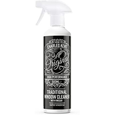 Charles Kent Traditional Glass Cleaner with Vinegar Traditional glass cleaner with vinegar for a clear, streak-free finish on windows, mirrors and other glass surfaces. Charles Kent Traditional Glass Cleaner with Vinegar Traditional glass cleaner with vinegar for a clear, streak-free finish on windows, mirrors and other glass surfaces.